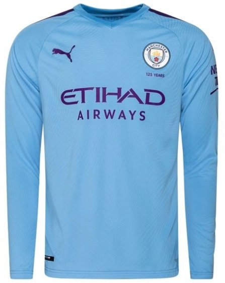  Camisa oficial Puma Manchester City 2019 2020 I jogador manga comprida